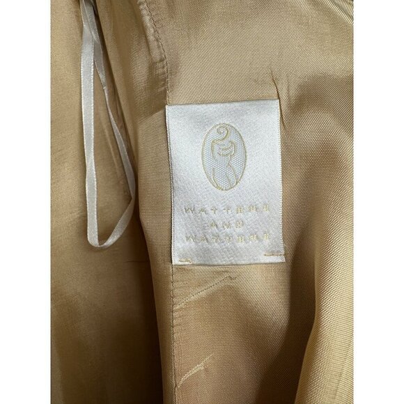 Watters & Watters Long Maxi Evening Wedding Sleeveless Gown Dress SZ 6 Gold Slit - Picture 9 of 14